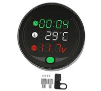 Display Digitale LED Universale 9-24V per Moto - Termometro Acqua, Voltmeter, Cronometro e Orologio USB Ricaricabile - Strumento Multiuso Compatto e Intuitivo per Motoristi