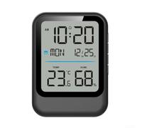Display digitale per clima interno, con termometro, igrometro e orologio, per il monitoraggio delle condizioni ambientali in ambienti domestici (nero)