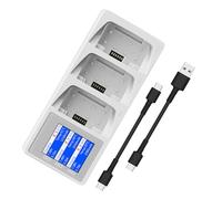 Display digitale Stazione di ricarica della batteria Fast 3 Way Charging Manager Adattatore per fotocamera con schermo a colori Gestione intelligente della batteria