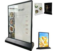 Display For Segnaletica Digitale, Pannello Luminoso LED Ricaricabile A4/A5, Espositore For Menu Da Tavolo, Espositore For Poster Illuminato Bifacciale, For Ristoranti, Bar, Negozi, Caffè(Black,A4)