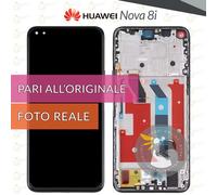 DISPLAY HUAWEI NOVA 8i NEN-LX1 NEN-L22 SCHERMO FRAME NERO LCD VETRO TOUCH SCREEN
