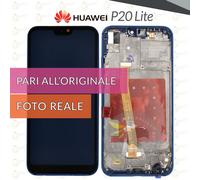 DISPLAY HUAWEI P20 LITE ANE-LX1 ANE-LX2 SCHERMO LCD + VETRO TOUCH + FRAME BLU