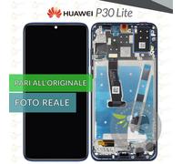 DISPLAY HUAWEI P30 LITE MAR-LX1M LX1A LX2J SCHERMO LCD + VETRO TOUCH + FRAME BLU