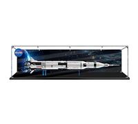 Display In Acrilico Per Lego 21309 Apollo Saturn V, Custodia Antipolvere Compatibile Con Lego 21309 Con Sfondo, Vetrina Antipolvere (Solo Vetrina) 3 Mm Horizontal version