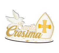 DISPLAY in legno SANTA CRESIMA 35X21 cm ALLESTIMENTO FESTA 1FY0