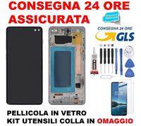 DISPLAY INCELL TOUCH FRAME SAMSUNG GALAXY S10+ S10 PLUS SM-G975F BIANCO SILVER