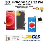 DISPLAY IPHONE 12 PRO TOUCH SCREEN FRAME PARI ALL' ORIGINALE GLS
