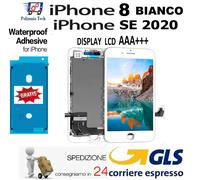 DISPLAY iPHONE 8 BIANCO LCD TOUCH SCREEN QUALITA' PARI ALL' ORIGINALE GLS TOP