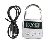 Display LCD con timer, ricaricabile tramite USB, promemoria allarmante, autocontrollo (argento)