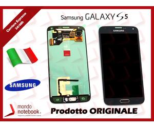 Display LCD con Touch Screen Originale SAMSUNG Galaxy S5 SM-G900F (Nero)