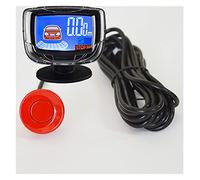 Display LCD Del Radar Parcheggio Inverso Con 4 Sensori Di Rilevamento Del Monitor Del Radar Parcheggio Backup Cicalino+discorso sensori parcheggio(Rosso)