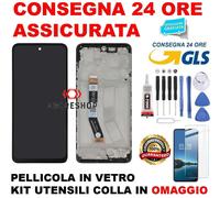 DISPLAY LCD E FRAME PER MOTOROLA MOTO G73 5G XT2237 TOUCH SCREEN VETRO NERO