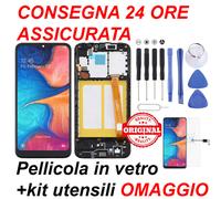 DISPLAY LCD FRAME ORIGINALE SAMSUNG GALAXY A20E SM A202F TOUCH SCREEN SCHERMO