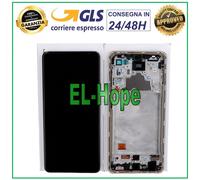 DISPLAY LCD ORIGINALE SERVICE SAMSUNG GALAXY A72 SM-A725 4G TOUCH FRAME BIANCO