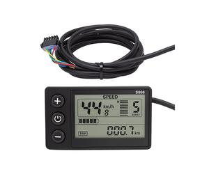 Display LCD per Bicicletta Elettrica 36V S866, Contachilometri, Pannello di Controllo per Manubri da 0.9in Nero