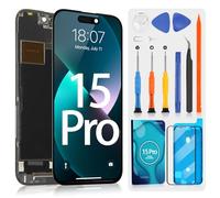 Display LCD per iPhone 15 Pro Display LCD per iPhone 15 Pro A2848 A3101 A3104 A3102 6.1" Schermo di Ricambio 3D Touch Digitizer Touchscreen Assembly con Kit Riparazione, Nero Incell