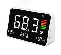 Display LCD per misuratore di decibel, supporto per fonometro digitale tavolo 30-130 dBA con rilevamento dell'umidità della temperatura per la biblioteca scolastica domestica