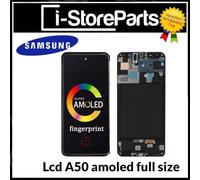 DISPLAY SAMSUNG A50 SM A505F ORIGINALE FULL SIZE VETRO TOUCH LCD FRAME NERO
