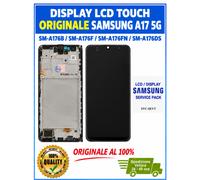DISPLAY LCD TOUCH ORIGINALE SAMSUNG A17 5G 2025 SM-A176 NERO CON FRAME