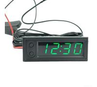 Display LED Auto 12V Voltmetro per 3in1 Termometro Interno Digitale per Monitoraggio e Clima Veicolo(Green)
