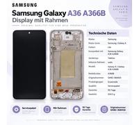 Display originale Samsung Galaxy A36 5G A366B Super AMOLED cornice lavanda