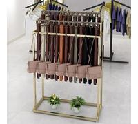Display per Cintura da Pavimento,Organizzatore per Appendiabiti per Cintura con portacravatte in Metallo,Scaffale per Borsa con Scialli e Sciarpe a 3 Livelli Espositore per Vestiti Commerciali