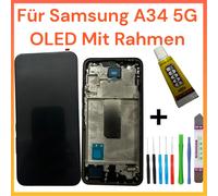 Display Per Samsung Galaxy A34 5G 2023 SM-A346 LCD OLED Schermo + Cornice