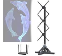 Display pubblicitario olografico da 19,2 pollici con WiFi, Bluetooth, APP, ventola per display ologramma con 3 unità di giunzione, display per videoproiettore di animazione 3D