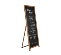 DISPLAY SALES - Cavalletto lavagna in legno vintage 44x137 cm | Lavagna menu scrivibile a gesso per ristoranti, bar e caffè | Espositore pubblicitario da interno ed esterno