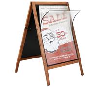 DISPLAY SALES Cavalletto pubblicitario in legno A1 | porta menu esterno inclusa 2 pellicole magnetiche | lavagna ristorante da esterno resistente alle intemperie A1 | cavalletto espositore