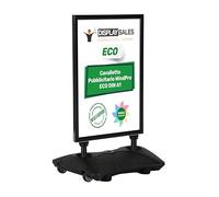 DISPLAY SALES Cavalletto pubblicitario WindPro® ECO | Cartellone pubblicitario OUTDOOR in formato DIN A1 | Supporto per poster A1 in nero | Espositore pubblicitario per 2 poster