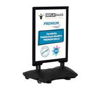 DISPLAY SALES Cavalletto pubblicitario WindPro® PREMIUM | Cartellone pubblicitario OUTDOOR in formato DIN A1 | Supporto per poster A1 in nero | Espositore pubblicitario per 2 poster