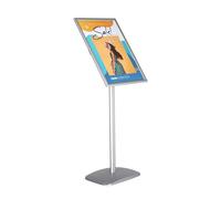 DISPLAY SALES Espositore Informativo per Formati A2 | Elegante Supporto Pubblicitario Argento | Espositore A2 Verticale/Orizzontale | Totem Pubblicitario da Terra per Cartelli e Menu