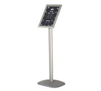 DISPLAY SALES Espositore Informativo per Formati A3 | Elegante Supporto Pubblicitario Argento | Espositore A3 Verticale/Orizzontale | Totem Pubblicitario da Terra per Cartelli e Menu