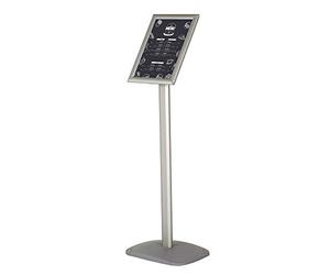 DISPLAY SALES Espositore Informativo per Formati A3 | Elegante Supporto Pubblicitario Argento | Espositore A3 Verticale/Orizzontale | Totem Pubblicitario da Terra per Cartelli e Menu