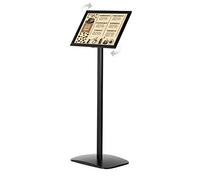 DISPLAY SALES Espositore Informativo per Formati A4 | Elegante Supporto Pubblicitario Nero | Espositore A4 Verticale/Orizzontale | Totem Pubblicitario da Terra per Cartelli e Menu