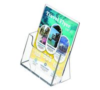 DISPLAY SALES Porta Brochure da Tavolo DIN A5 | Porta Documenti A5 in Formato Verticale | Porta Cartoline Stand-up in Acrilico Trasparente | 2 Espositore A5 per Ogni Occasione