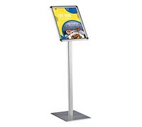 DISPLAY SALES - Porta Poster da Pavimento A4 con Angoli Arrotondati | Espositore in Alluminio 1 m Altezza | Formato Verticale o Orizzontale | Ideale per Ristoranti, Hotel, Fiere ed Eventi