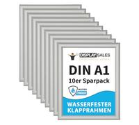 DISPLAY SALES - Set 10 cornici a scatto A1 in alluminio impermeabili | Cornici A1 da parete per esterni resistenti alle intemperie | Cornici per poster 59x84 cm con apertura rapida