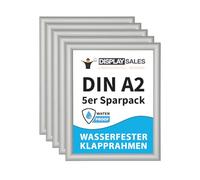 DISPLAY SALES - Set 5 cornici a scatto A2 in alluminio impermeabili | Cornici A2 da parete per esterni resistenti alle intemperie | Cornici per poster 42x60 cm con apertura rapida