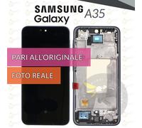 DISPLAY SAMSUNG GALAXY A35 SM-A356 SCHERMO OLED FRAME BLU VETRO PARI A ORIGINALE