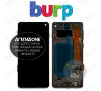 DISPLAY SAMSUNG S10 SM-G973 SM-G977 SCHERMO INCELL FRAME NERO LCD TOUCH RICAMBIO