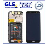 DISPLAY TOUCH FRAME+BATTERIA ORIGINALE HUAWEI Y5 2018 DRA-L22 VETRO NERO SCHERMO