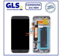 DISPLAY TOUCH +FRAME OLED per SAMSUNG GALAXY S7 EDGE SM-G935 SCHERMO VETRO NERO