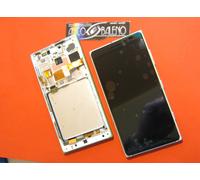 DISPLAY+TOUCH SCREEN +COVER FRAME per NOKIA LUMIA 830 SILVER MICROSOFT RM 985