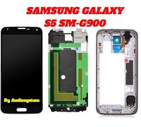 DISPLAY+ TOUCH SCREEN +FRAME COVER SAMSUNG GALAXY S5 SM-G900F NERO CORNICE LCD