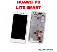 DISPLAY +TOUCH SCREEN+FRAME PER HUAWEI P8 LITE SMART VETRO BIANCO TAG-L01 COVER