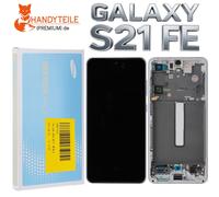 Display touchscreen originale Samsung Galaxy S21 FE G990B cornice bianco