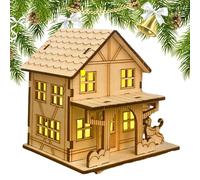 Display Villaggio di Natale, Modello di Costruzione di Chalet Rustico illuminato, Cabina di Legno Artigianale fai da te Figurine Collezione con luci a LED, decorazioni di Natale, decorazione della
