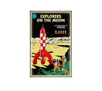 Display wallboard per Lego 21367 Moon Rocket Adventure, set da parete per montaggio a parete, solo espositore compatibile con Lego 21367 (cornice B (con luci)